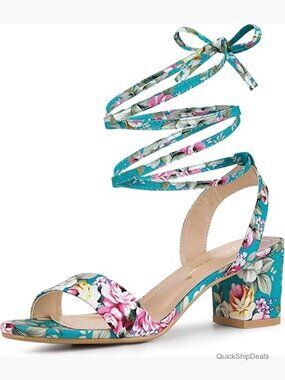 Women's Block Heel Lace Up Sandals